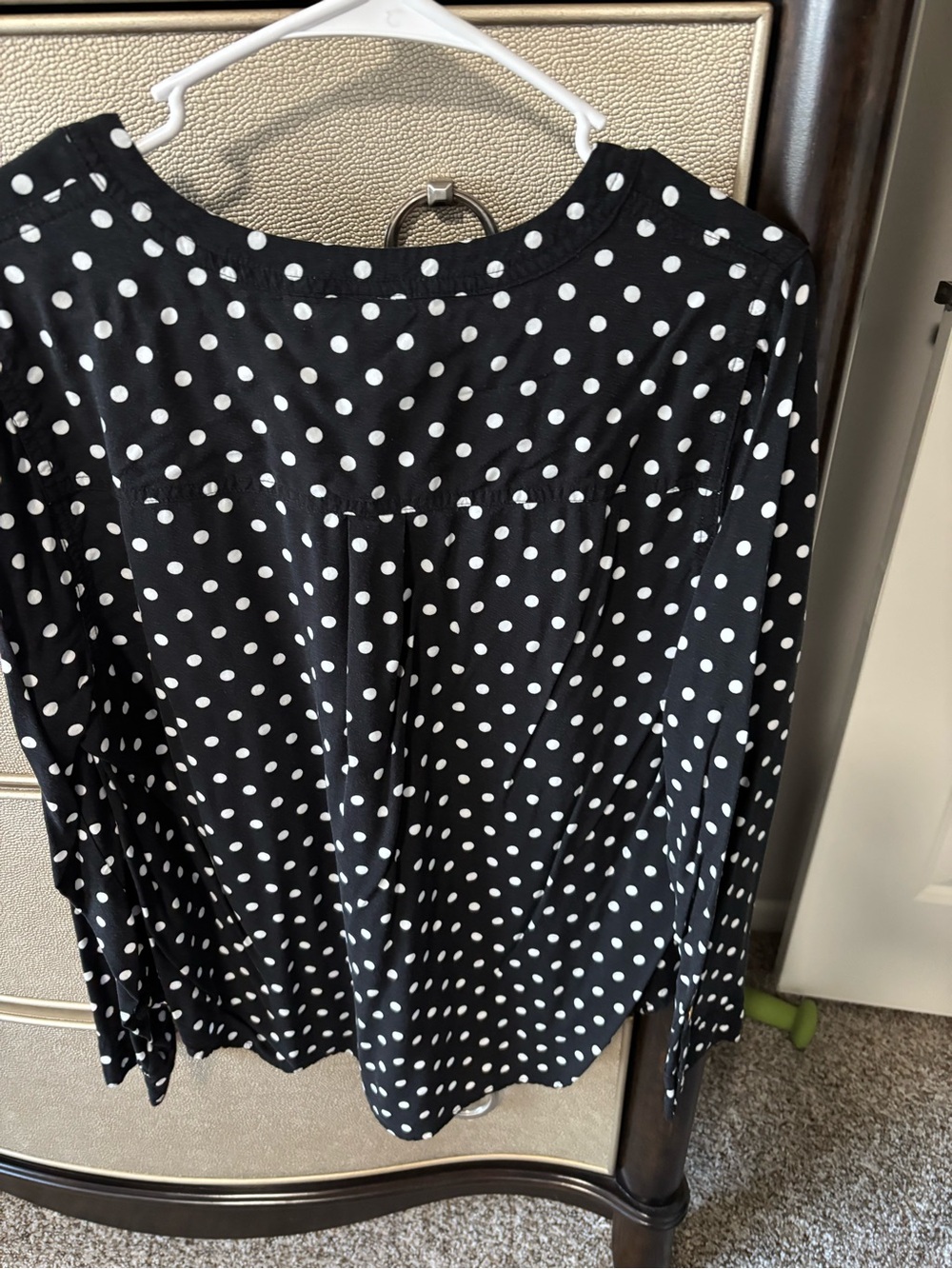 torrid Black and White Polka Dot Button-Up Blouse - Picture 3 of 3